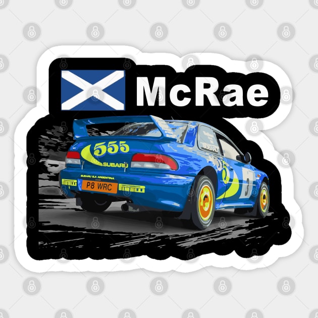 JDM Colin Mcrae World Rally Champion WRC STI GC8 22b Car 555 Impreza Sticker by cowtown_cowboy